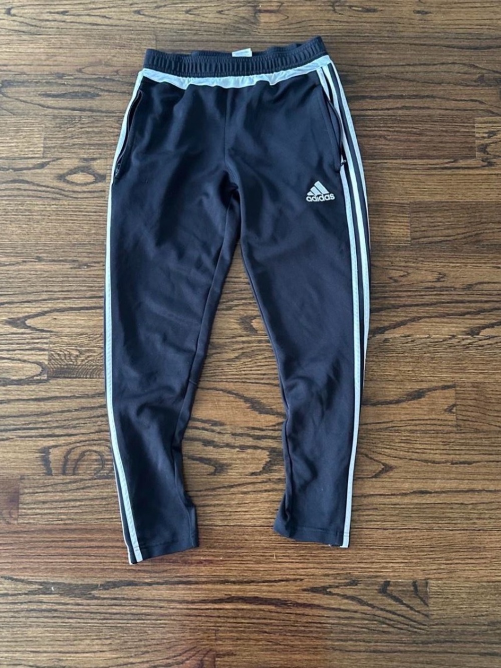 adidas Black Track Pants with White Triple Stripes